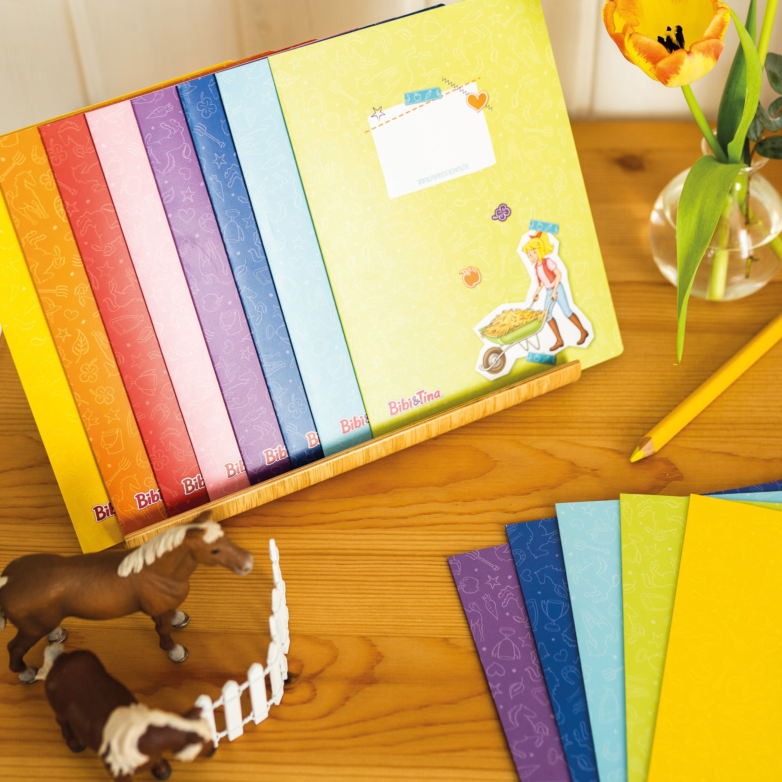 PAPIERDRACHEN Schulheft Papierheftumschläge DIN A5 - in tollen Designs - Schulanfang, aus stabilem 250g Papier