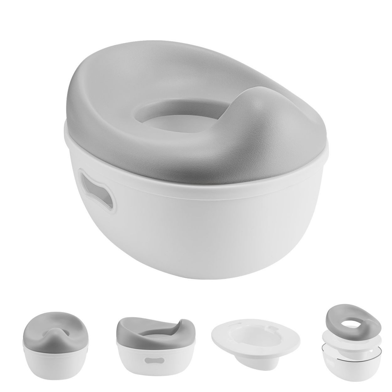 Kikkaboo Töpfchen Trio 3 in 1, (3-tlg), Toilettensitz, Tritthocker, rutschfeste Basis, Spritzschutz, Behälter