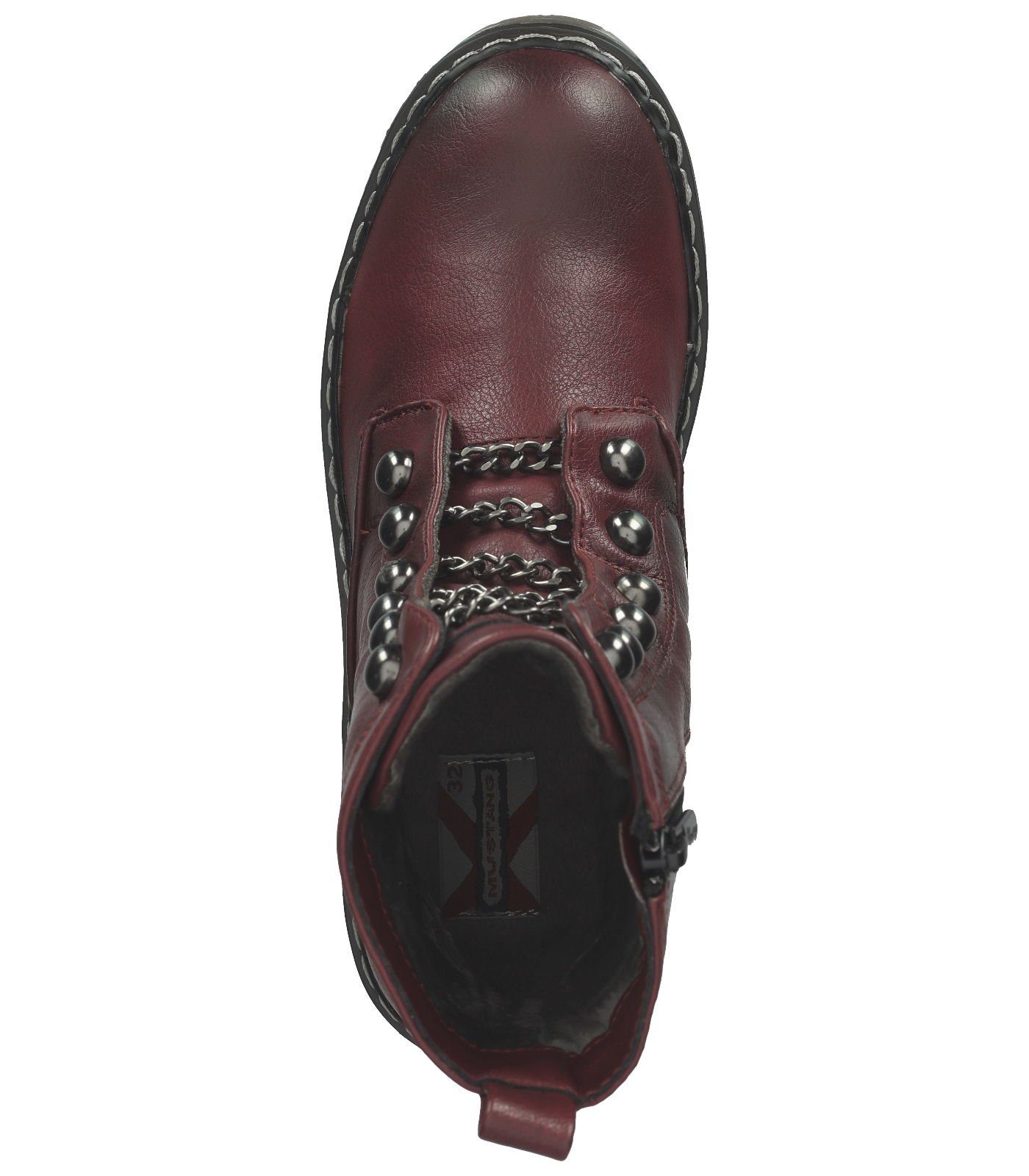 MUSTANG Stiefelette Bordeaux Lederimitat Stiefelette