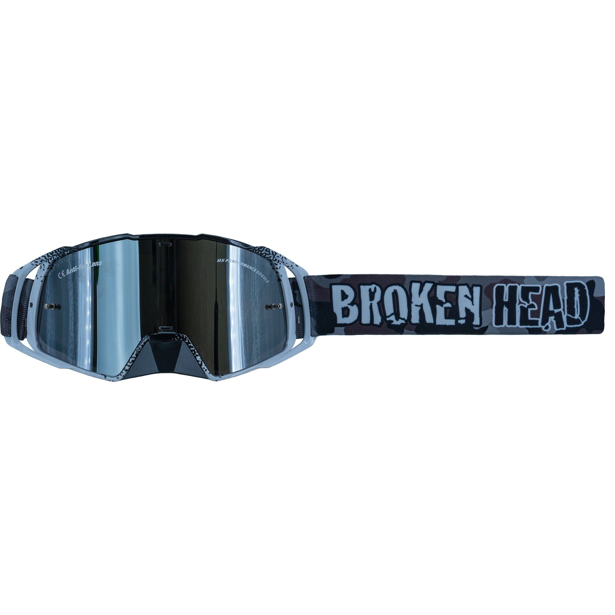 Broken Head Motorradbrille Größe Schwarz, MX-Regulator verstellbar