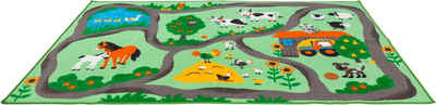 Kinderteppich Farmstead, Andiamo, rechteckig, Höhe: 5 mm, Spiel- und Straßenteppich, Motiv Bauernhof, Kinderzimmer
