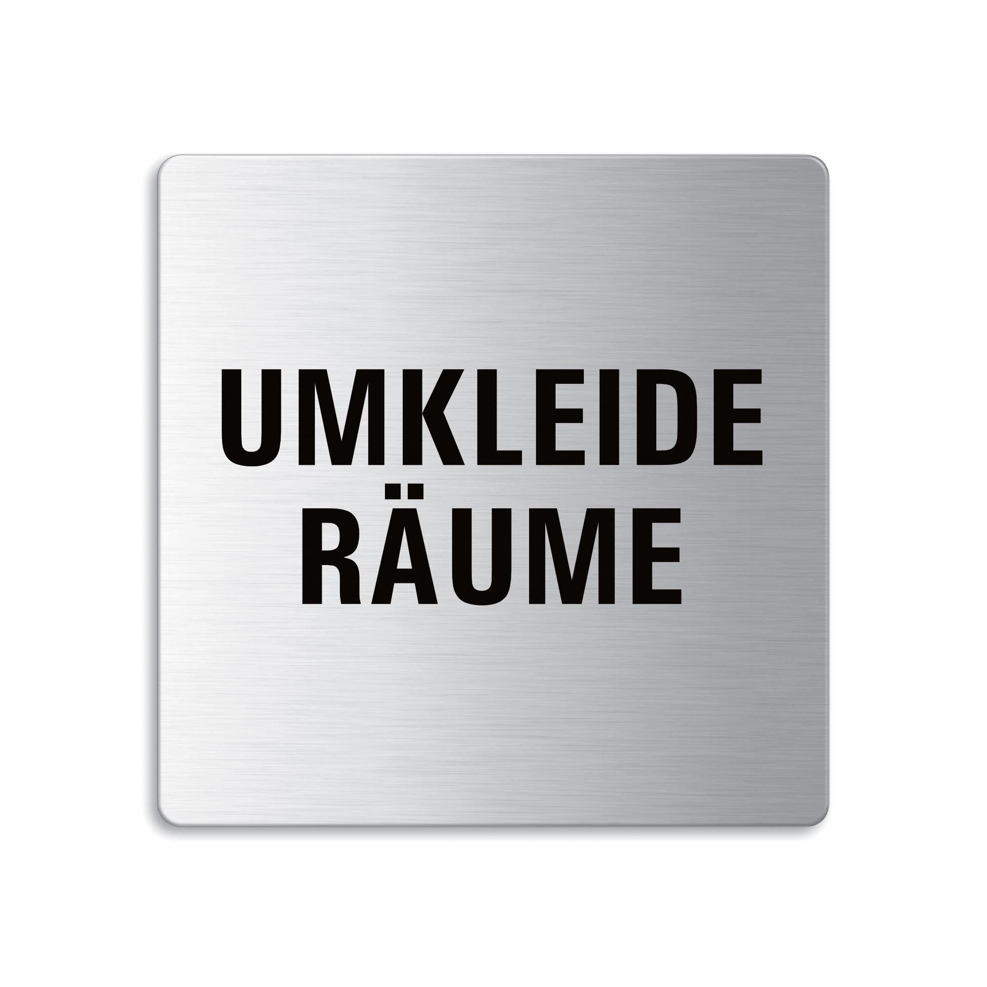 OFFORM DESIGN Hinweisschild Umkleide Umkleideraum Edelstahl gebürstet 85×85 mm selbstklebend