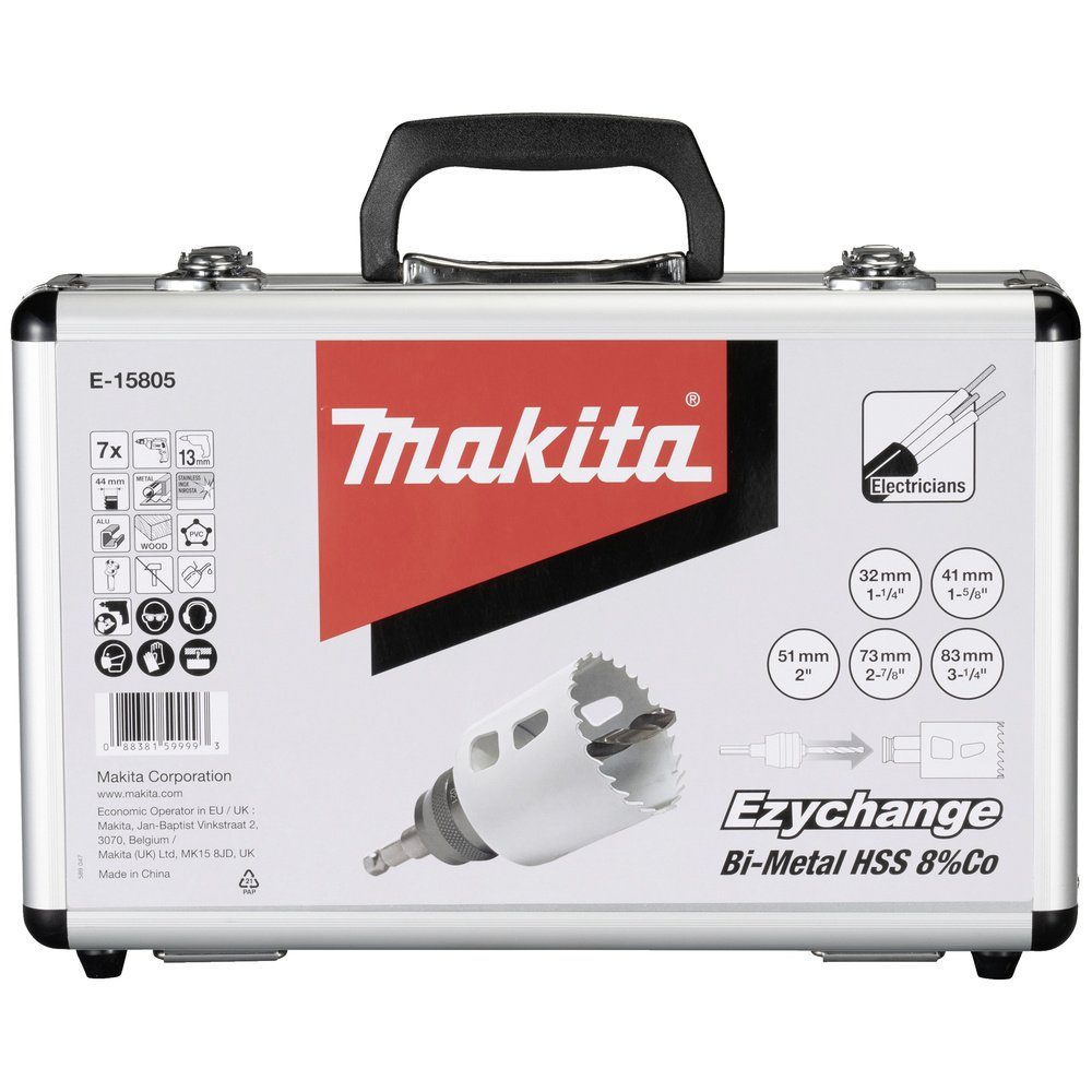 Makita Bohrkrone Makita E-15805 Lochsägen-Set 7teilig 32 mm, 41 mm, 51 mm, 73 mm, 83 m