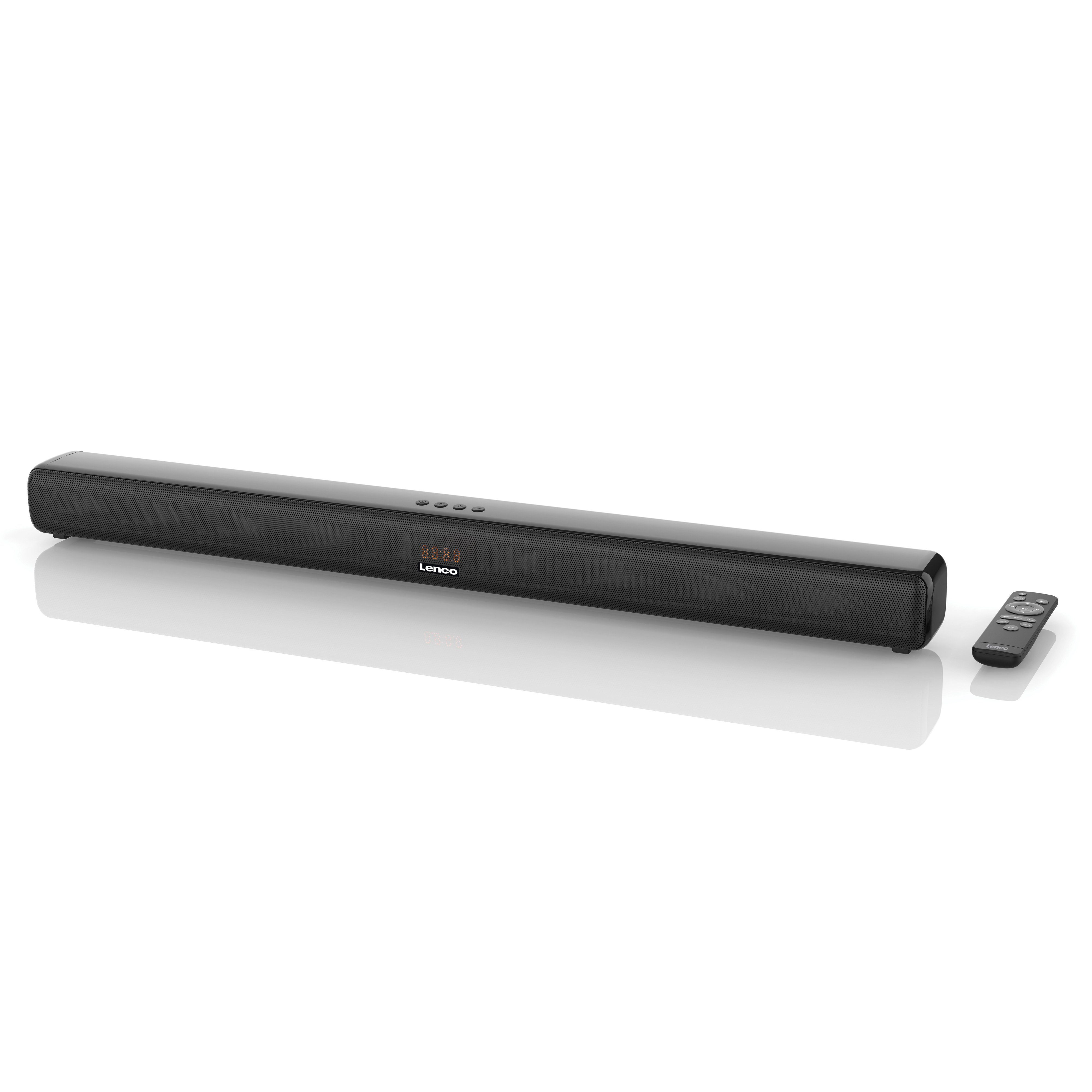 Lenco SB-042LEDBK Soundbar 2.0 (Bluetooth, 40 W, 10m Bluetooth-Reichweite, AUX & HDMI Anschluss inkl. Fernbedienung)