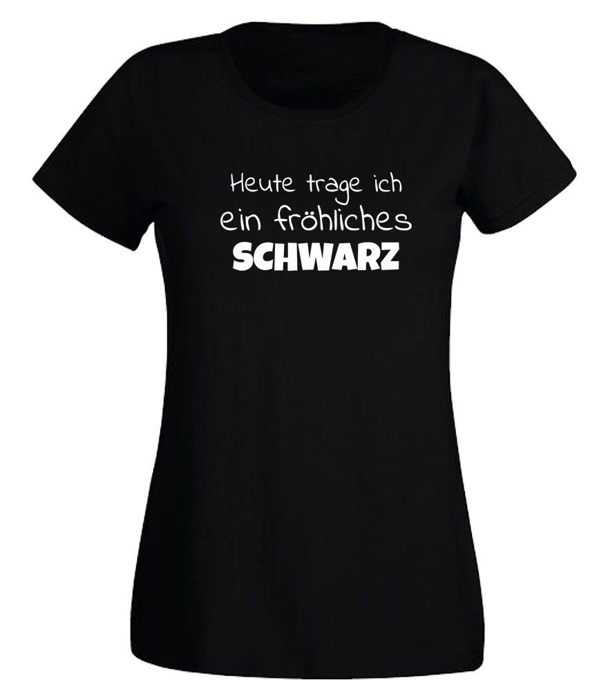 G-graphics T-Shirt Heute trage ich ein fröhliches schwarz Slim-fit- Damen T günstig online kaufen
