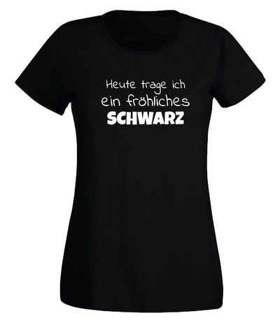 G-graphics T-Shirt Damen T-Shirt - Heute trage ich ein fröhliches schwarz mit trendigem Frontprint, Slim-fit, Aufdruck auf der Vorderseite, Spruch/Sprüche/Print/Motiv, für jung & alt