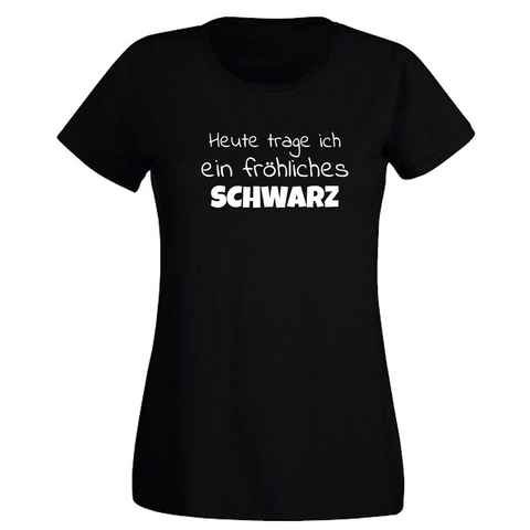 G-graphics T-Shirt Damen T-Shirt - Heute trage ich ein fröhliches schwarz mit trendigem Frontprint, Slim-fit, Aufdruck auf der Vorderseite, Spruch/Sprüche/Print/Motiv, für jung & alt