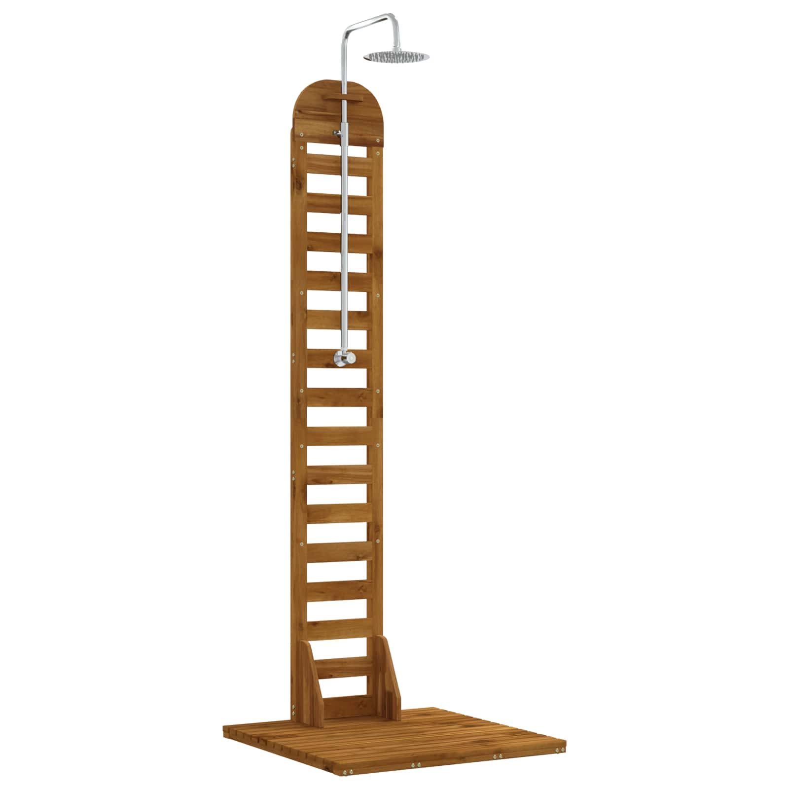 vidaXL Gartendusche 75 x 74 x 225 cm Gartendusche 225 cm aus massivem Akazienholz und Edel