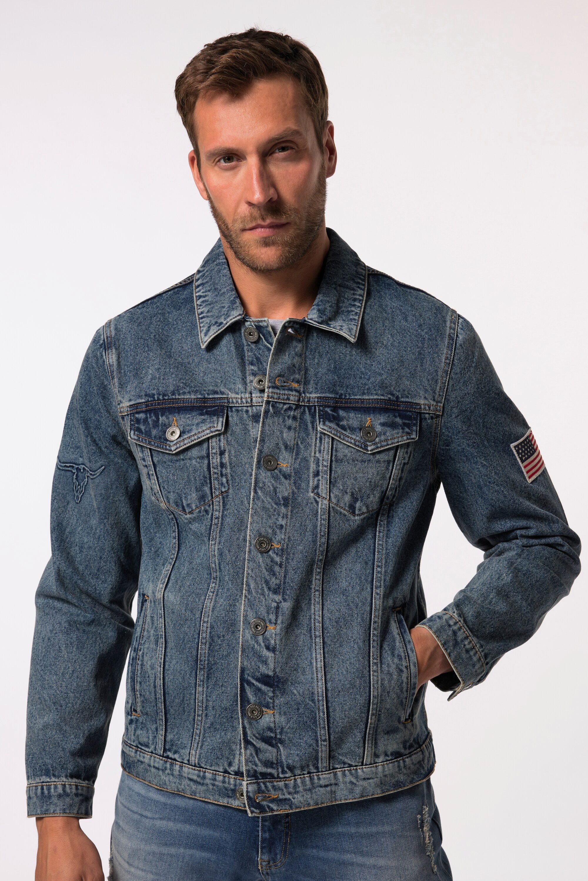 JP1880 Funktionsjacke JP 1880 Jeansjacke Badge günstig online kaufen