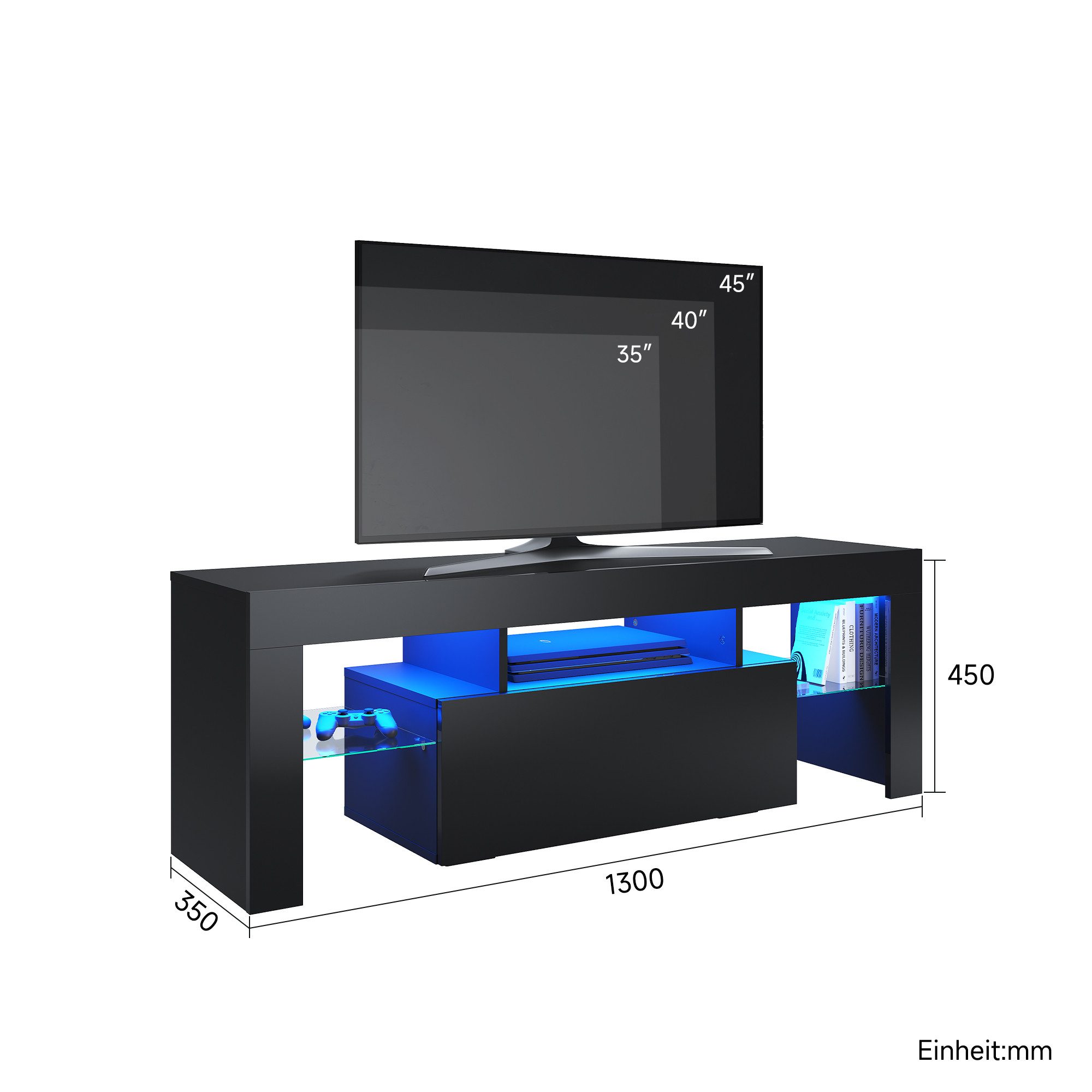 SONNI Lowboard Lowboard TV Board, Der moderne TV-Schrank, Weiß/Schwarz TV L günstig online kaufen