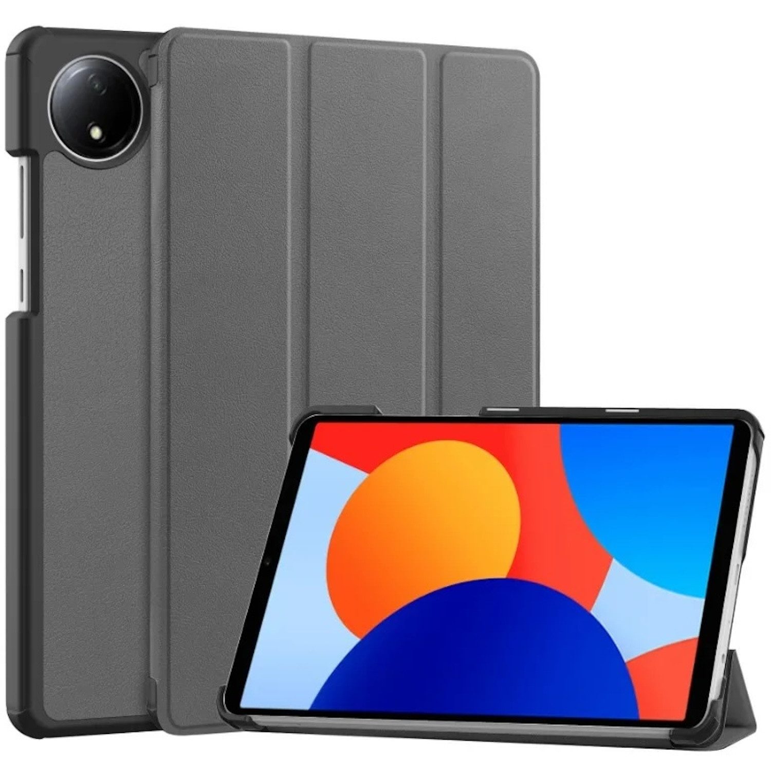 Wigento Tablet-Hülle Für Xiaomi Redmi Pad SE 8.7 3folt Wake UP Smart Tasche Hülle Case Grau, 3-Fach Halterung, Kratzfest, Leicht