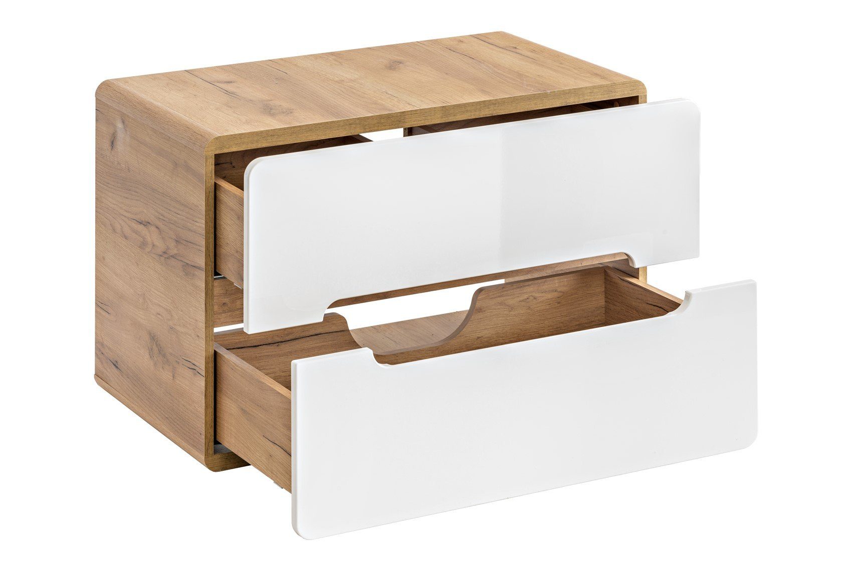 Fun Möbel Badmöbel-Set Badmöbel Set 8-tlg oder 7-tlg Badezimmerset FERMO Weiss HGL, (Set, 7-St., Waschbeckenunterschrank, Spiegel LED, 5 x Hängeschrank), Schubladen und Türen mit Soft-Close-System, Spiegel inkl. LED