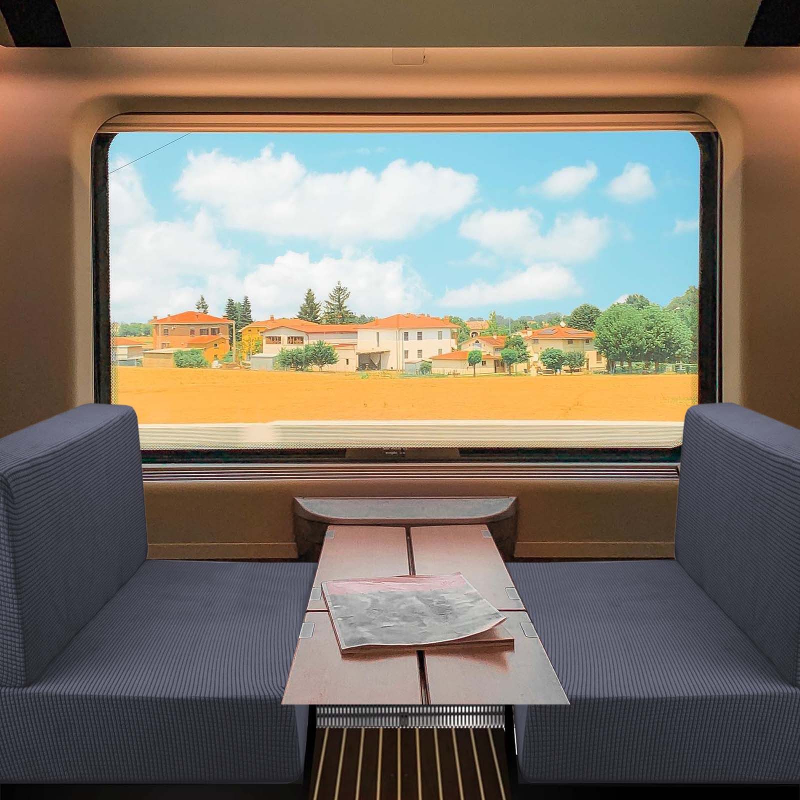BTTO Sofaschoner Sofa-Sitzkissenbezüge,Jacquard RV Dinette-Kissenbezug, 100% wasserdicht,Solide Camper Kissenbezüge 2 Stück
