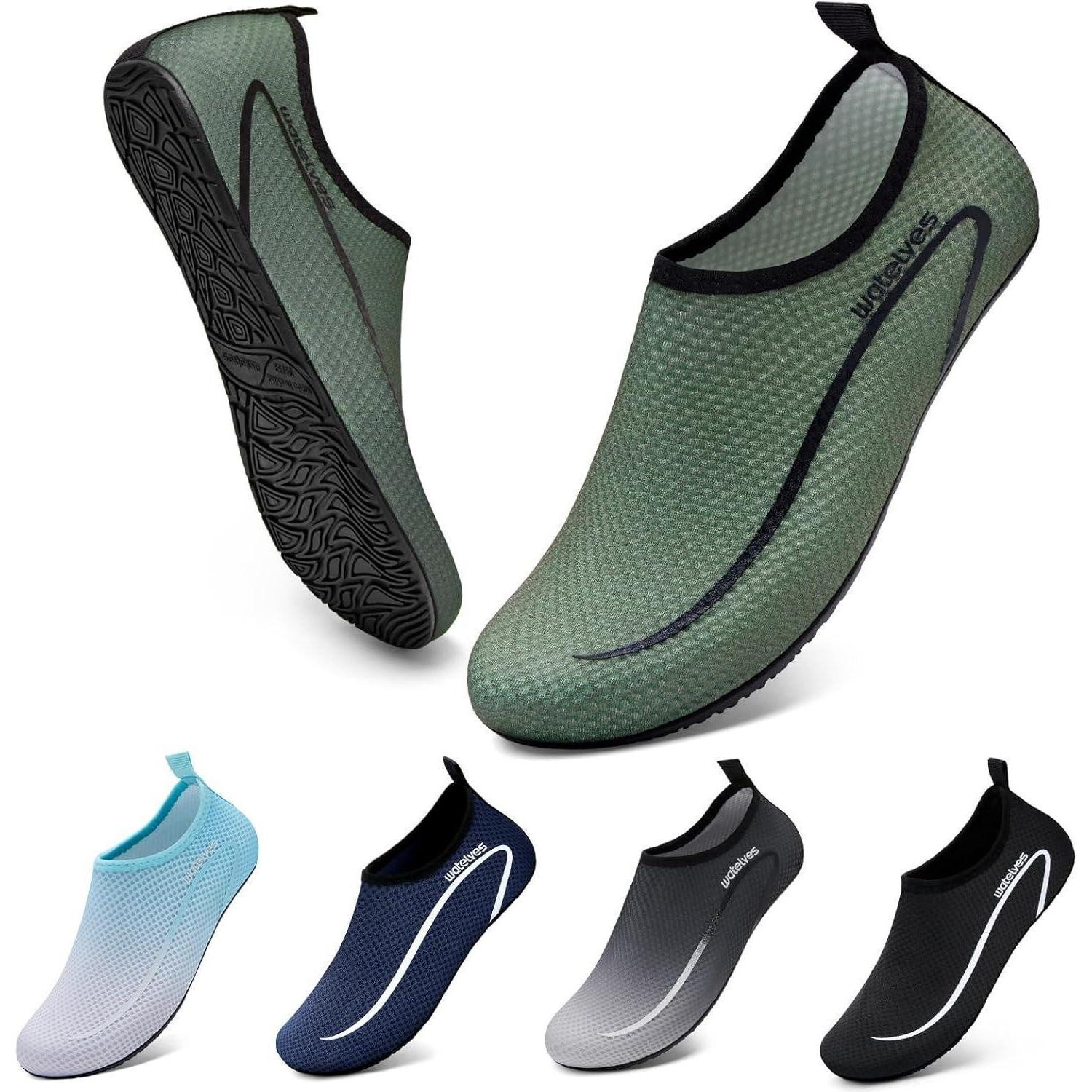 LuxusKollektion Wasserschuhe Aquaschuhe Badeschuhe Unisex 38 39 EU A Linie Armee Grün Wasserschuh