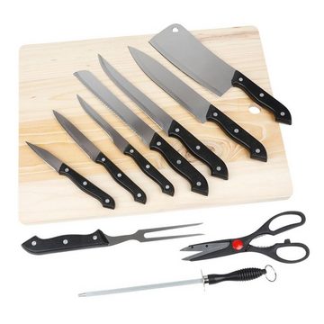 BURI Messer-Set Messer-Set 11-tlg Schneidebrett Küchenmesser Fleischmesser Brotmesser