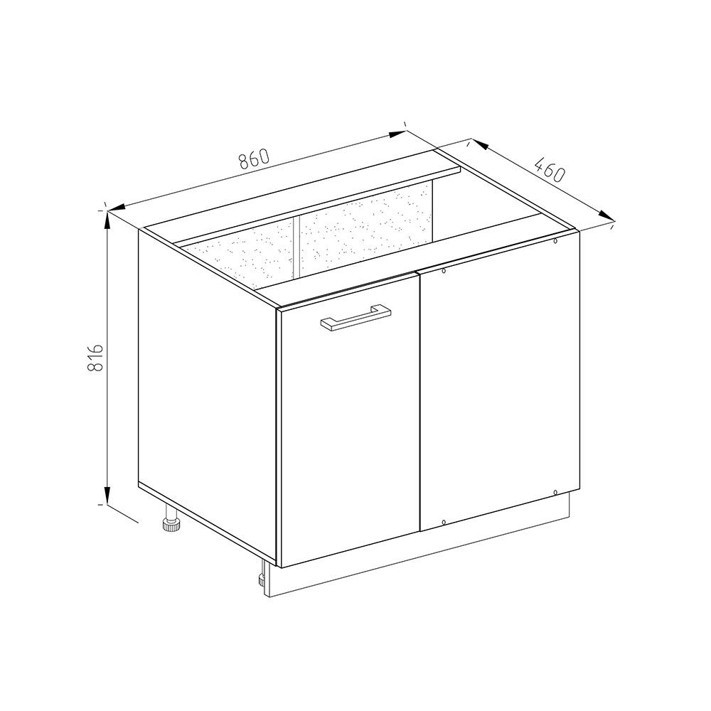 Vicco Eckunterschrank R-Line, Weiß/Anthrazit, 86 cm günstig online kaufen