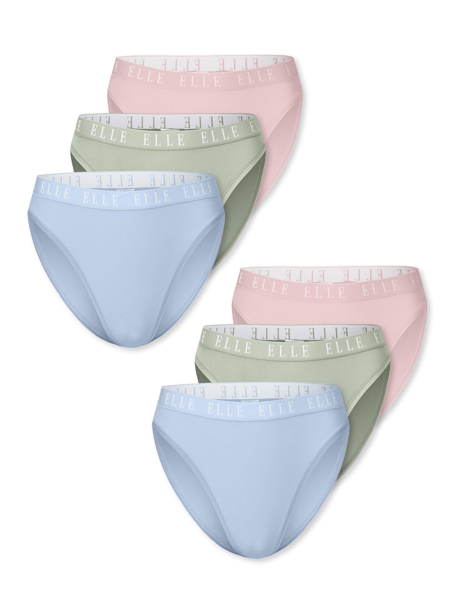 Elle Slip High Leg - ELLE LOGO (6-St) unterhose unterwäsche basic