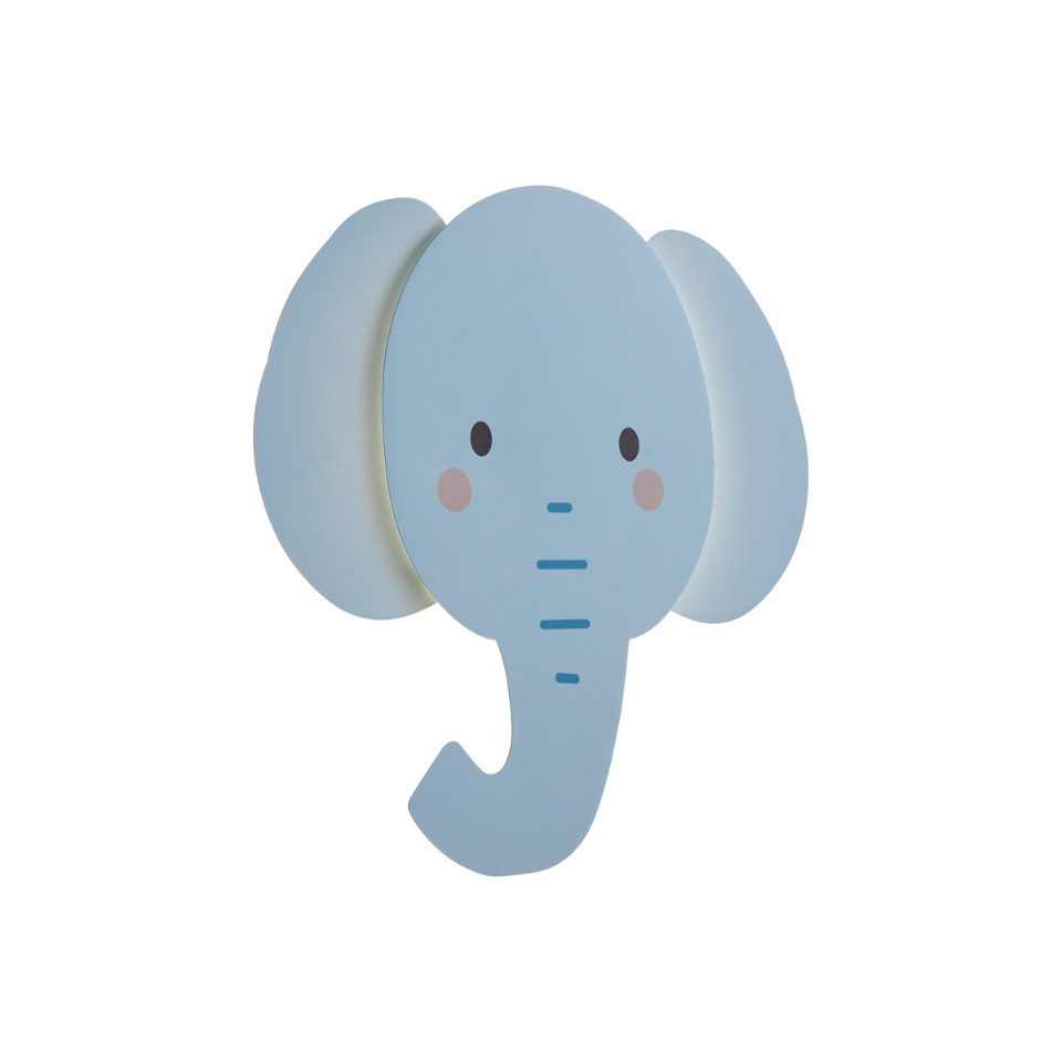 Qazqa Wandleuchte Animal faces, Dimmbar, LED fest integriert, Extra-Warmweiß, QAZQA Wand­leuchte, integrated, Blau, Stahl, Für Kinder