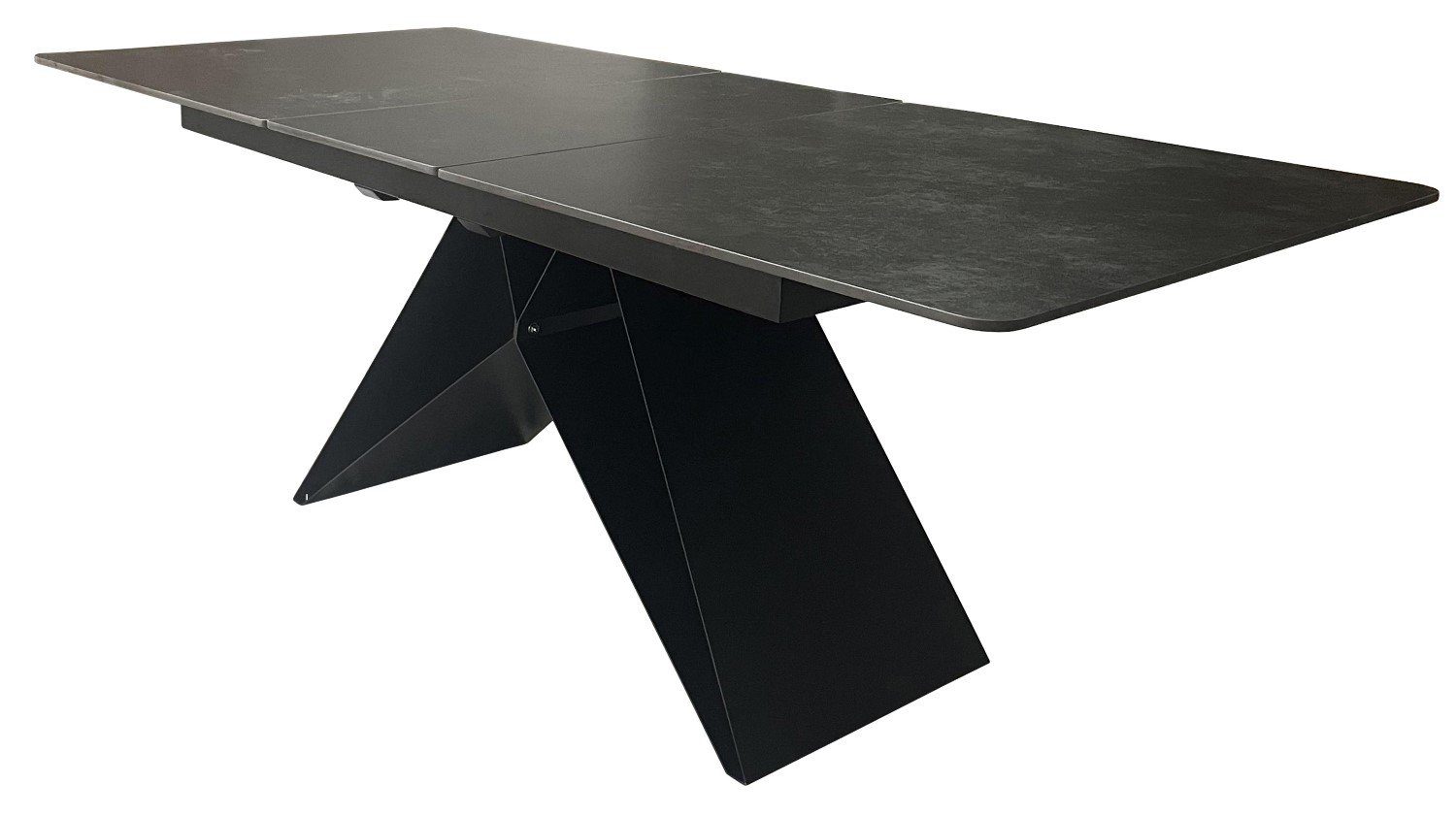 bene living - - cm - Cherasco Esszimmer Gestell Tischplatte dunkelgrau, - W-Form Esstisch Wohnzimmer - 160/200 90 1 Büro cm Ausziehtisch x