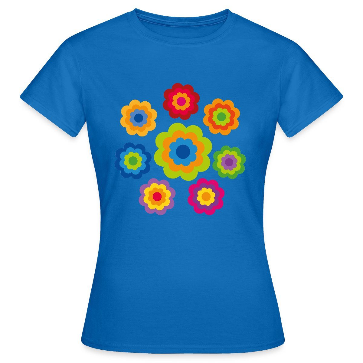 Spreadshirt T-Shirt 70er Jahre Hippie Flower Power Kostüm Blumen Outfit Fra günstig online kaufen