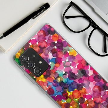 DeinDesign Handyhülle bunt Punkte Wasserfarbe Overlapped Watercolor Dots, Samsung Galaxy A52s 5G Silikon Hülle Bumper Case Handy Schutzhülle