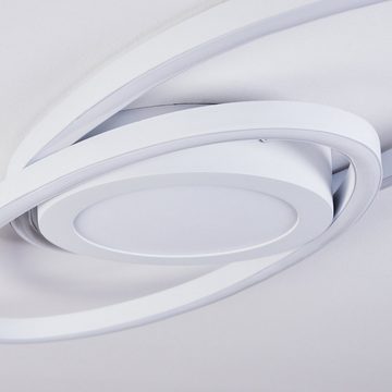 hofstein Deckenleuchte »Ferrandina« moderne Deckenlampe aus Metall in Weiß, 3000 Kelvin, Leuchte mit 2 Lichtringen, 24 Watt, 1150 Lumen