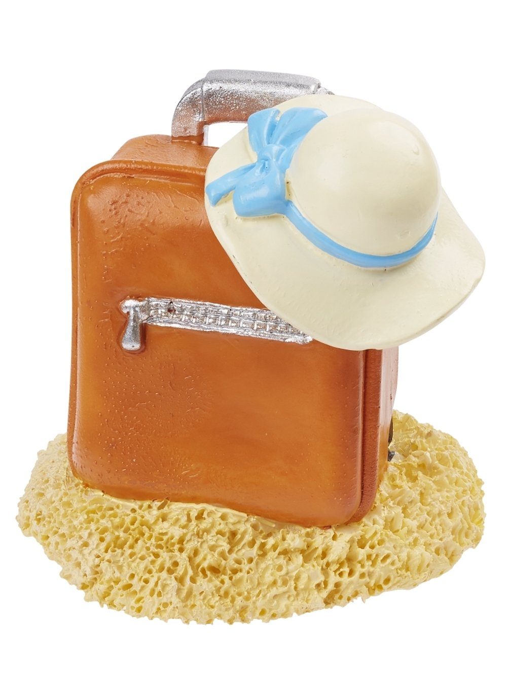 4cm, Strand am Polyresinfigur ca. HobbyFun mit Hut, Dekofigur Koffer