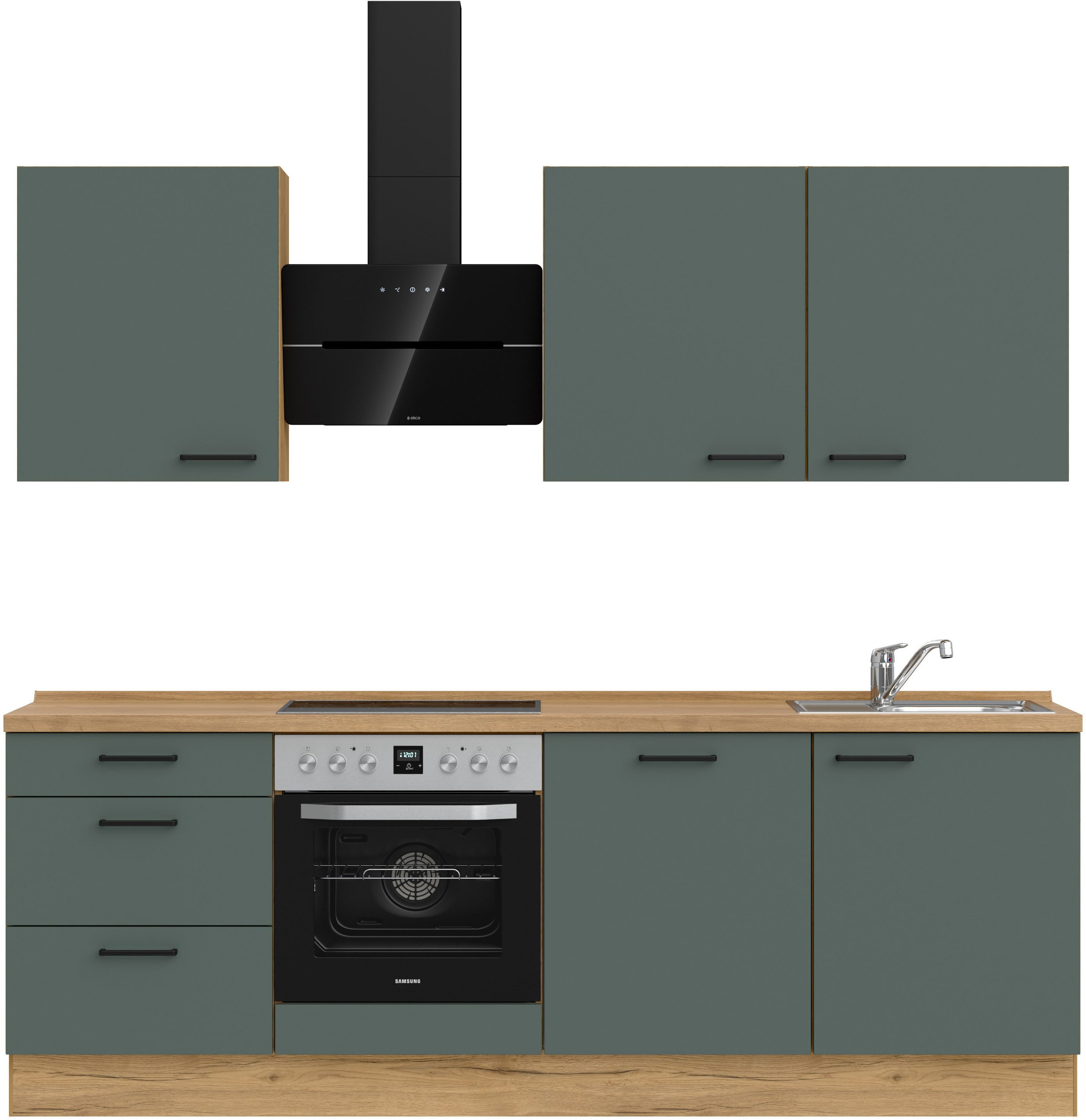 nobilia® Küchenzeile "Easytouch premium", vormontiert, Ausrichtung wählbar, Breite 240 cm, mit E-Geräten