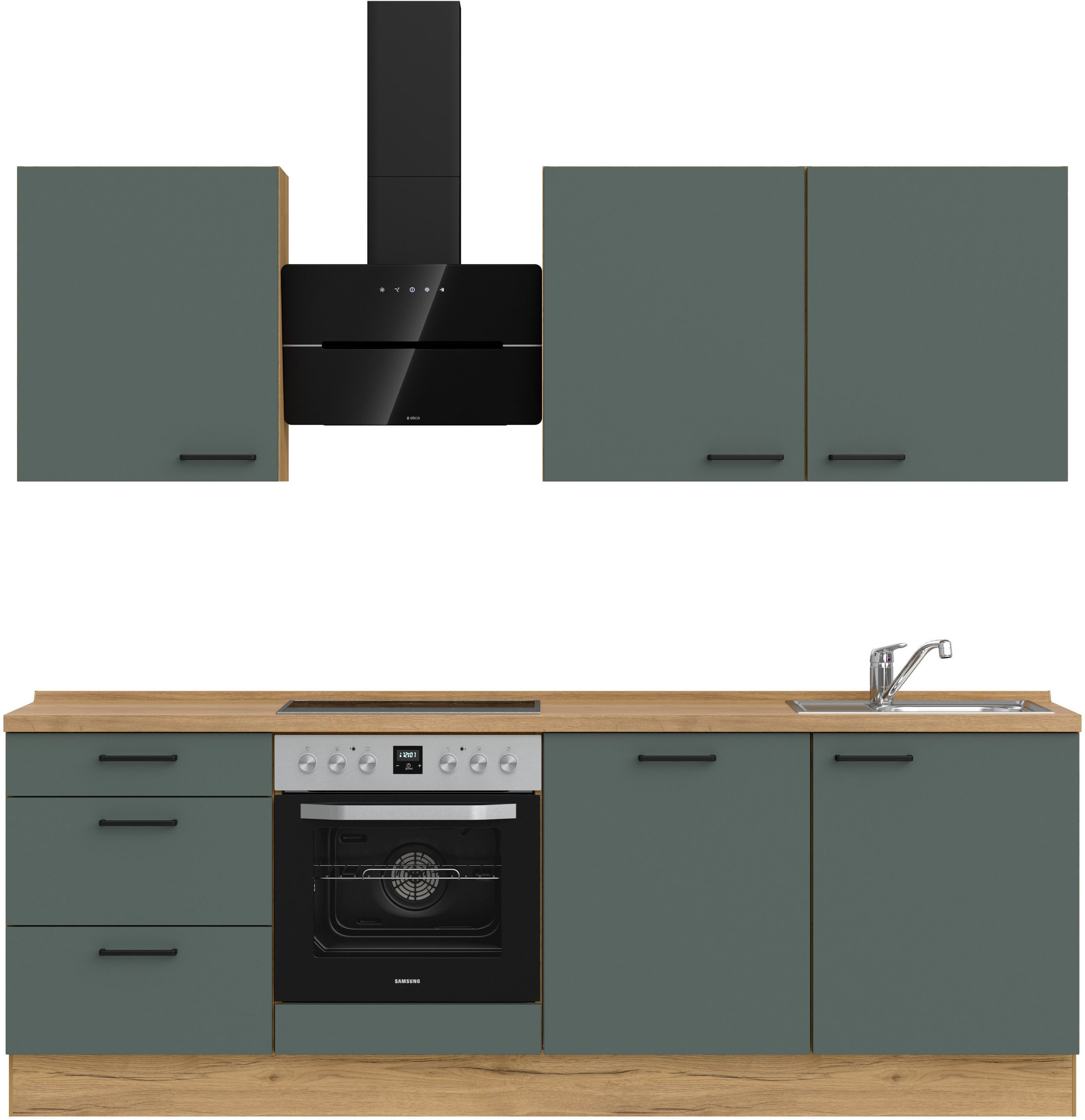 nobilia® Кухниzeile "Easytouch II", vormontiert, Ausrichtung wählbar, Breite 240 cm, wahlw. mit E-Geräten