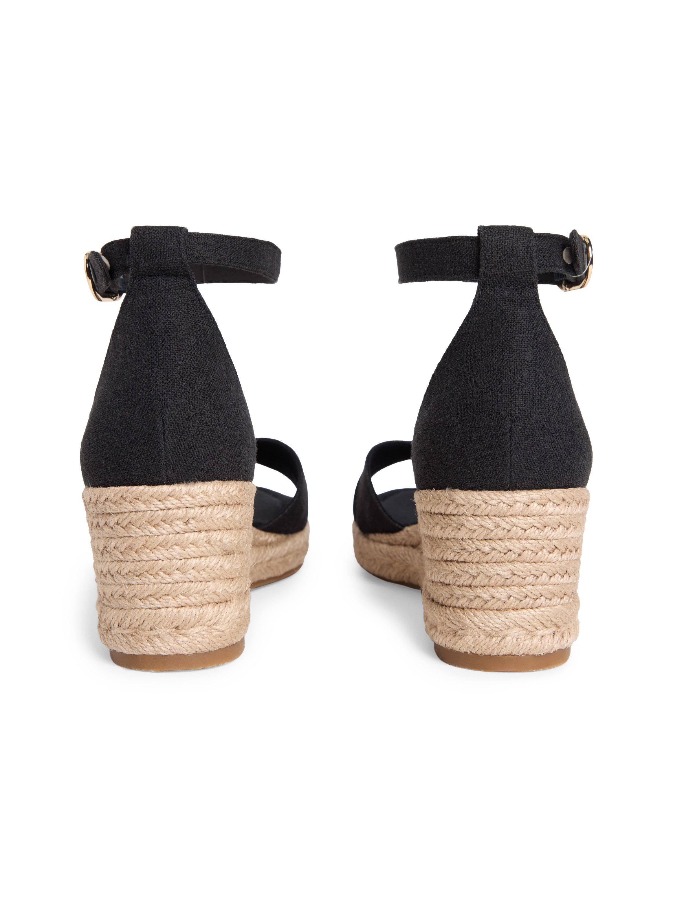 Tommy Hilfiger MID WEDGE ESPAD X CROSS Keilsandalette Sommerschuh, Riemchensandale mit Jutebesatz - schmale Form