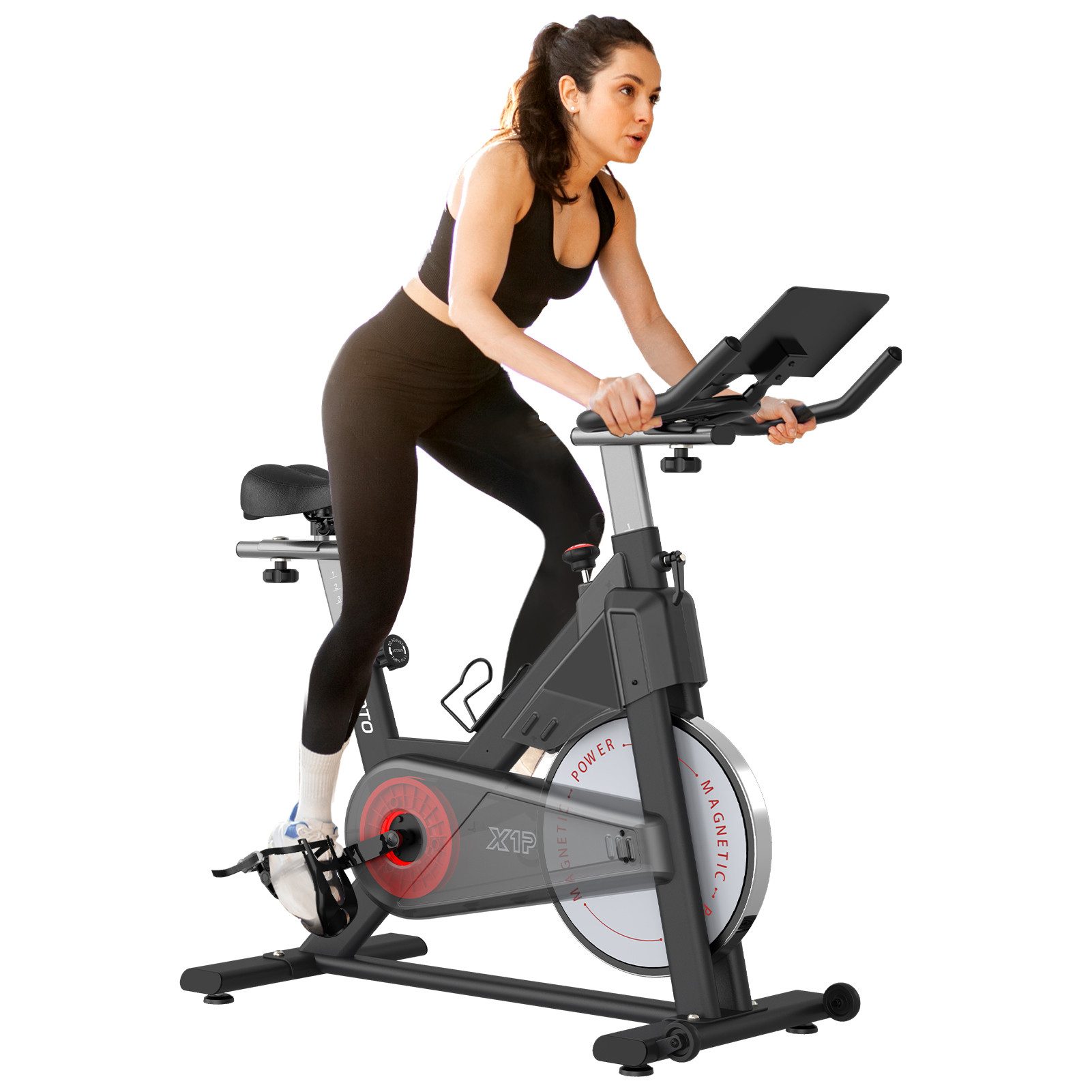 JOROTO Speedbike X1P (Heimtrainer Fahrrad, 15KG Schwungrad), Magnetbremse, 4- fach verstellbare Lenker und Sattel