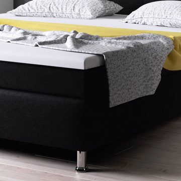 interbed Boxspringbett Dallas 180x200 cm inkl. mit intergriertem Topper (mit intergriertem Topper inkl.Topper), mit intergriertem Topper inkl.Topper