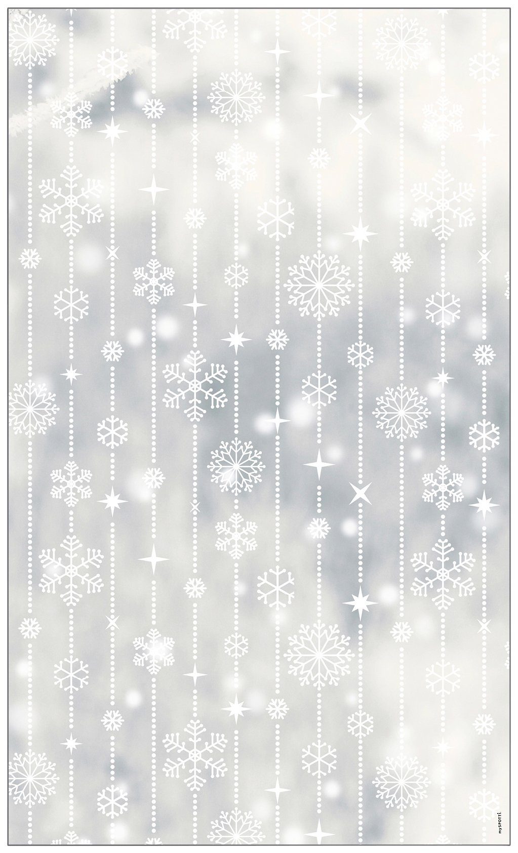 60 100 x Look Schneeflocken white, halbtransparent, haftend cm, MySpotti, statisch glatt, Fensterfolie