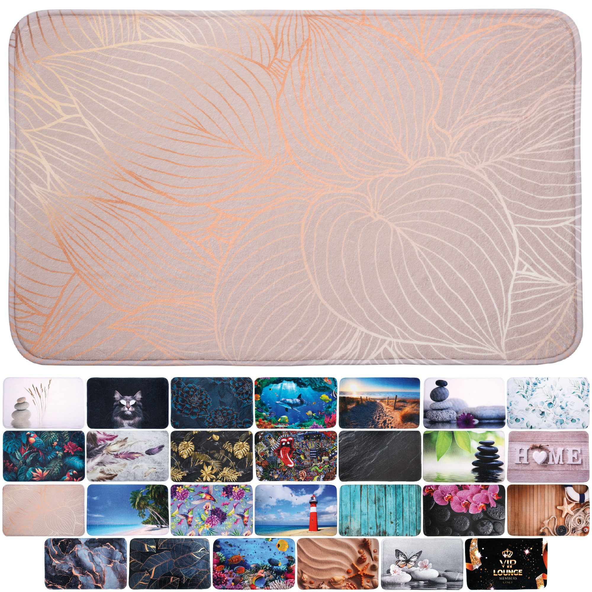 Sanilo Badematte mit Motiv, viele schöne Badteppiche zur Auswahl, rutschhemmend beschichtet, waschbar, schnelltrocknend, Polyester, rechteckig, sehr weich, hochwertig & modern, 50 x 80 cm oder 70 x 110 cm