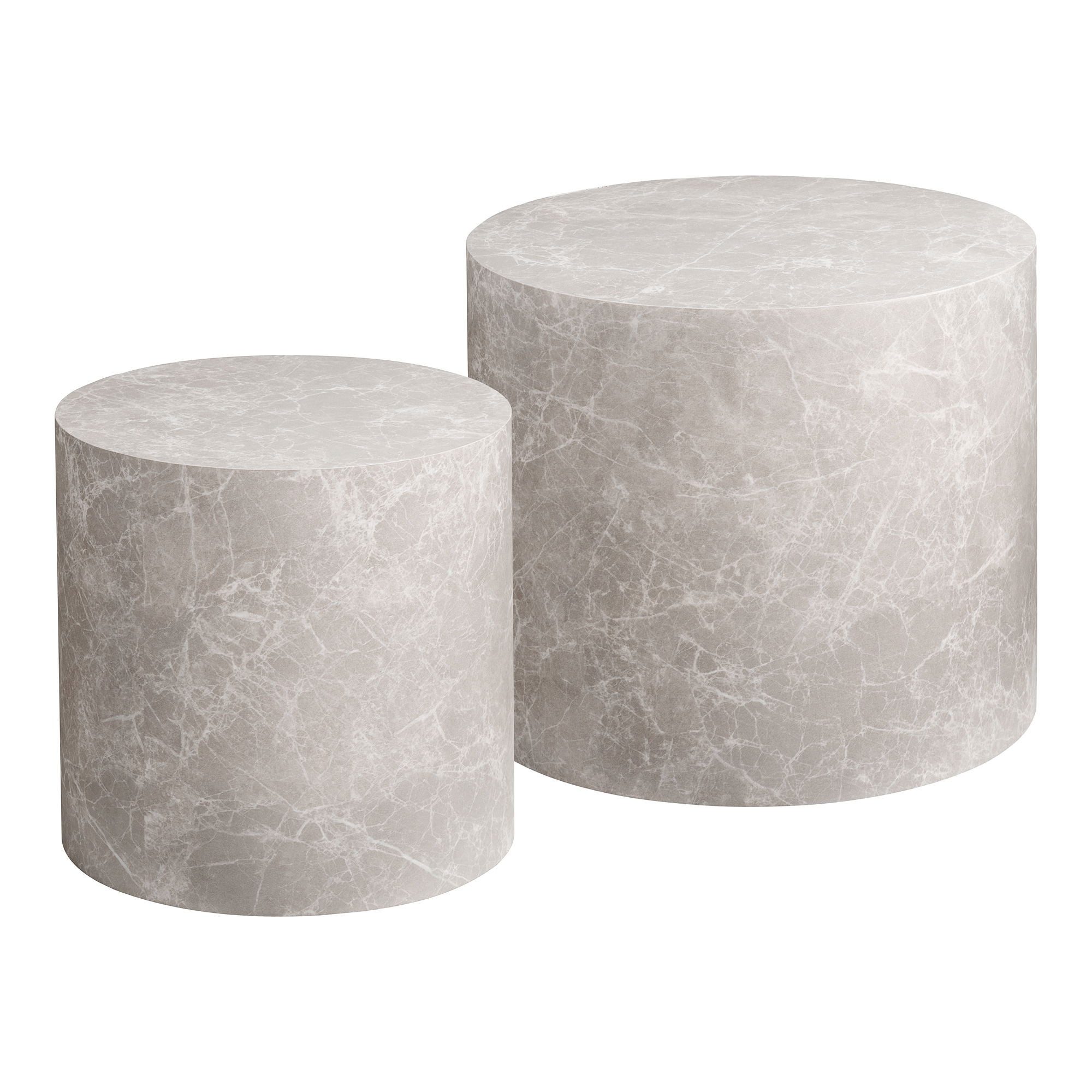 freiraum Satztisch Prague, (2-tlg) in Marmor, MDF, Marmor-Dekor - 40x48cm (HxD)
