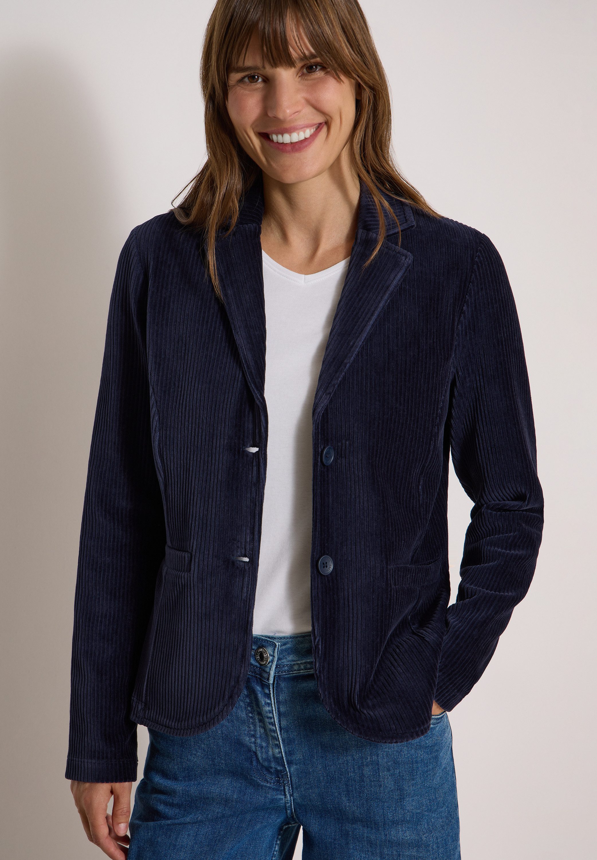 CECIL Jackenblazer Cordblazer mit Reverskragen