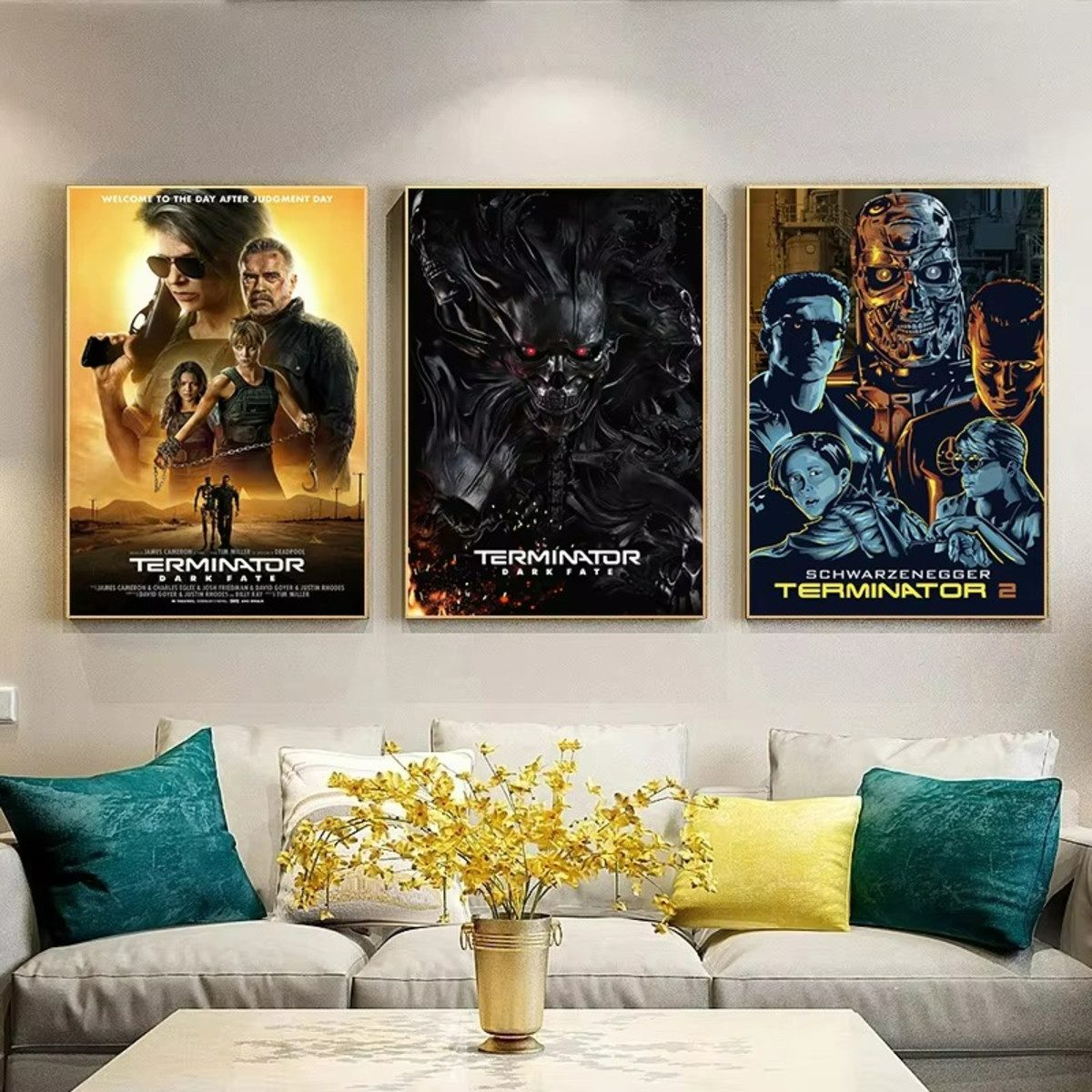 TPFLiving Kunstdruck (OHNE RAHMEN) Poster - Leinwand - Wandbild, Amerikanisches Science-Fiction-Leinwandgemälde zum Film Terminator (Leinwandbild XXL), Farben:  – Bild 4 von 5
