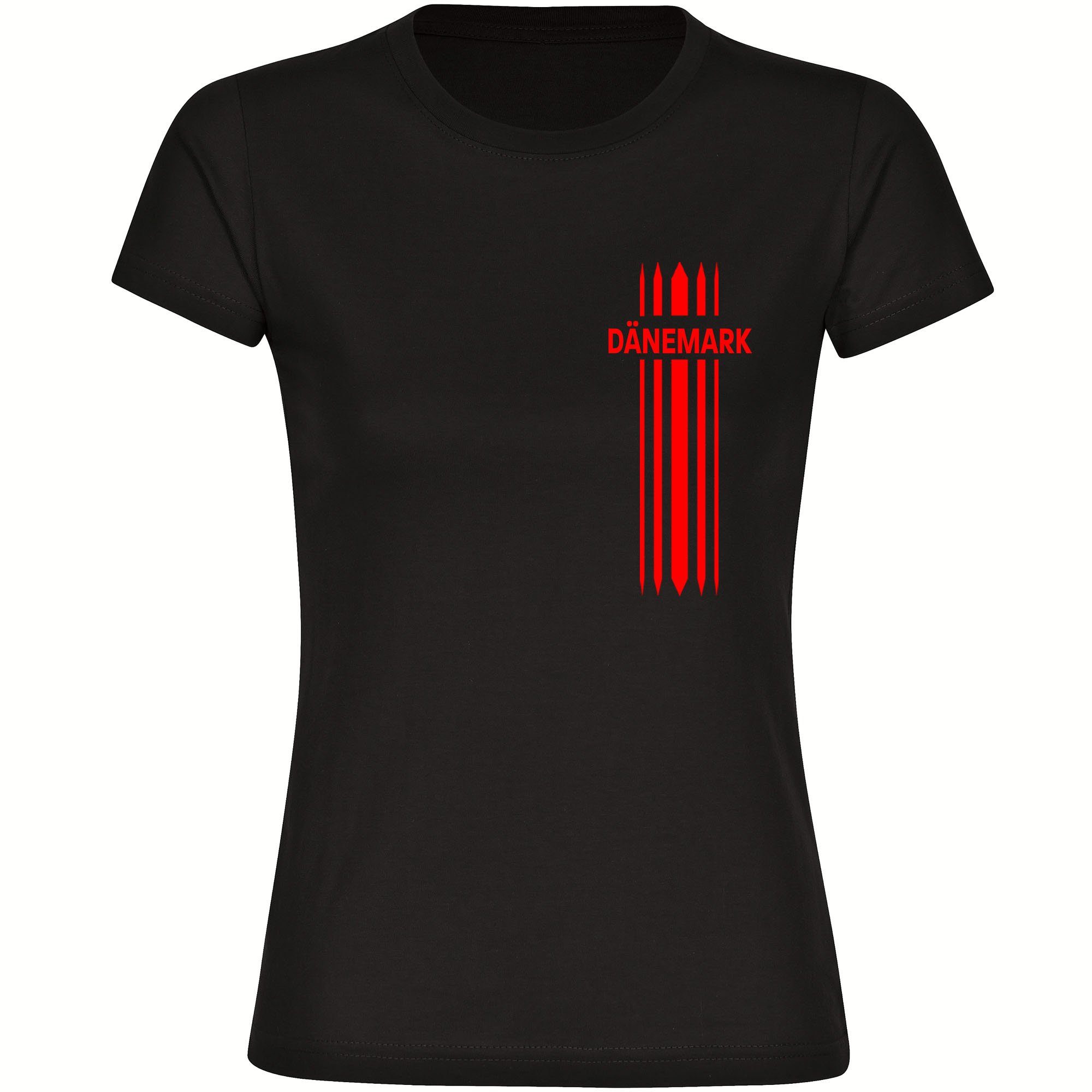 multifanshop T-Shirt Damen Dänemark - Streifen - Frauen