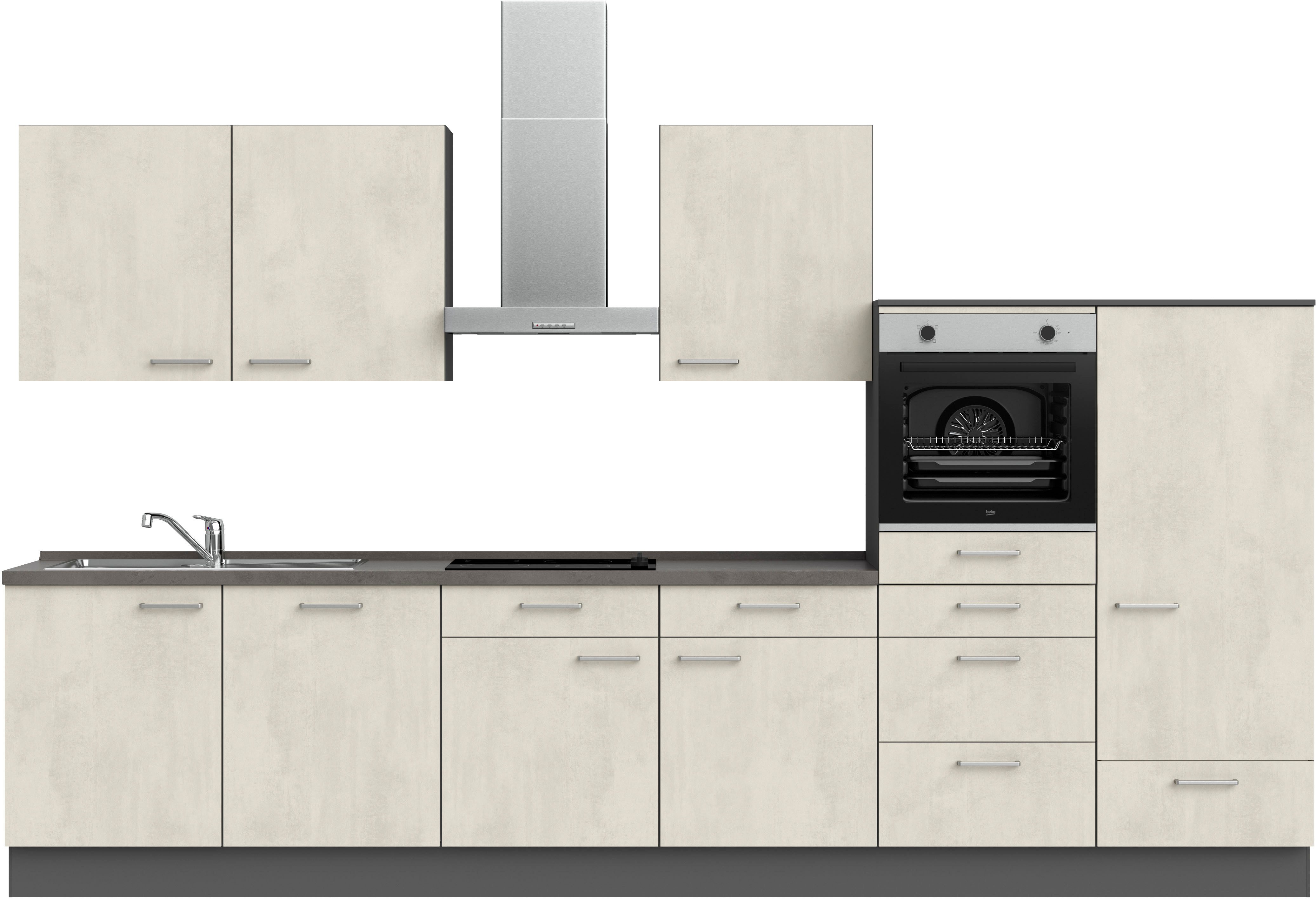 nobilia® Küchenzeile "Riva I", vormontiert, Ausrichtung wählbar, Breite 360 cm, wahlw. mit E-Geräten