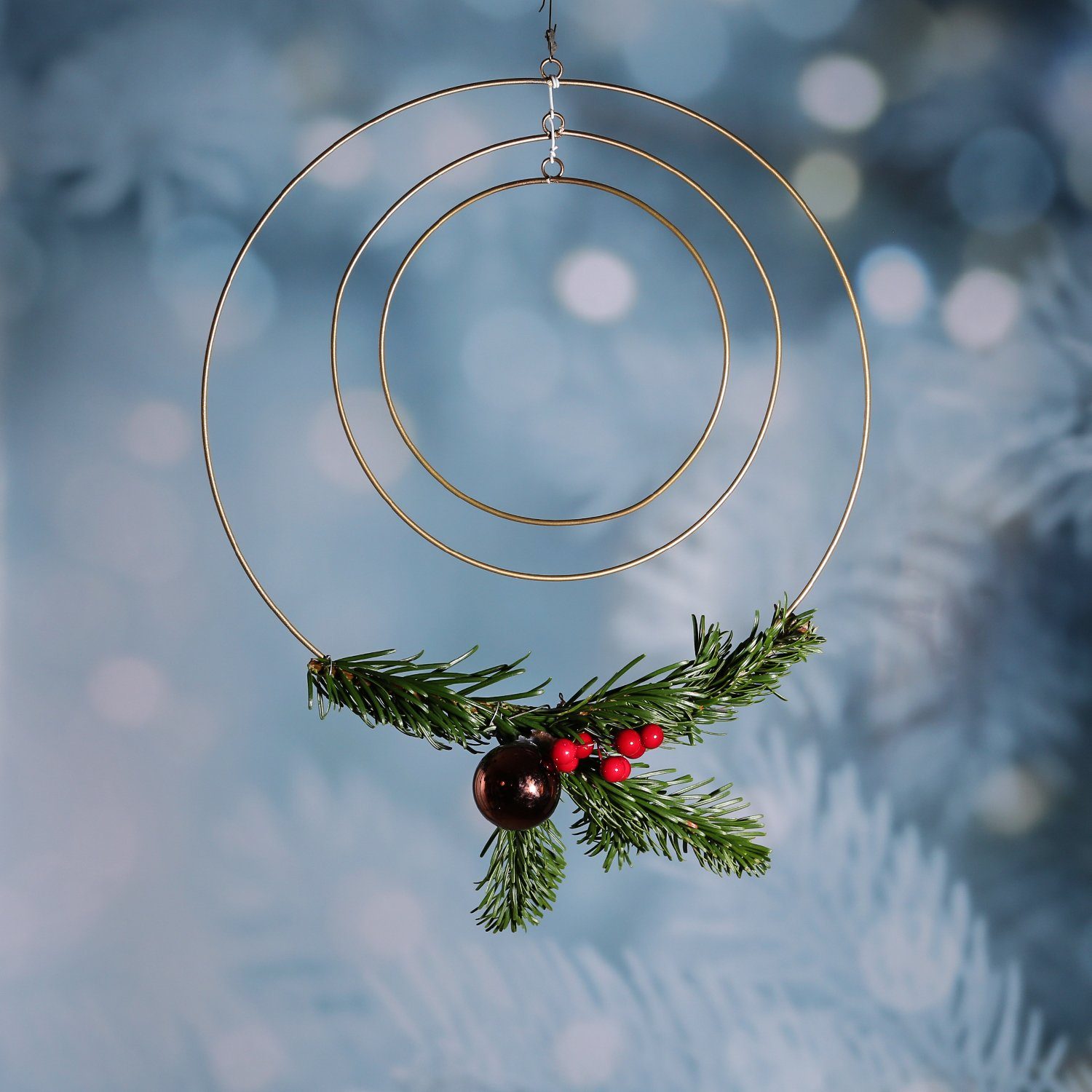 MARELIDA Dekoobjekt Dekoringe Metallringe mit Aufhängeösen DIY Basteln 30/20/15cm gold (3 St)