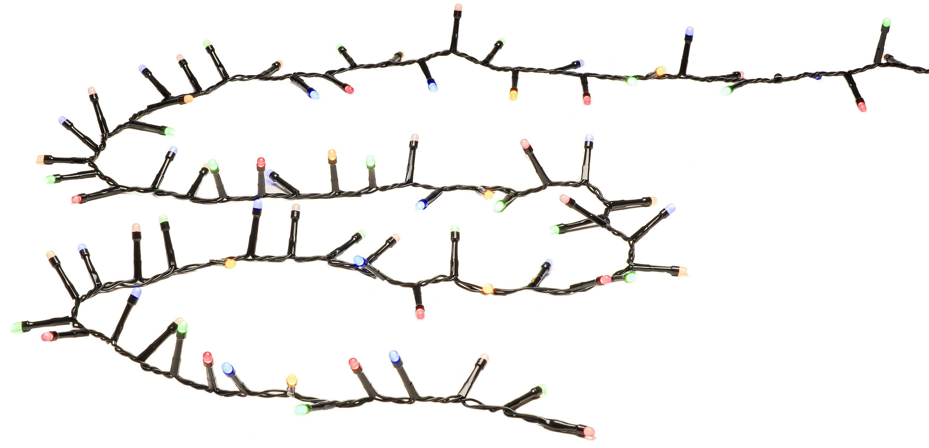 KONSTSMIDE LED-Lichterkette Weihnachtsdeko aussen, 600-flammig, Micro LED Compactlights, 600 bunte Dioden