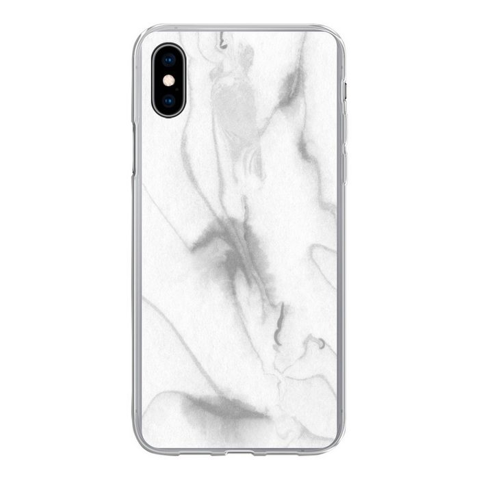 MuchoWow Handyhülle Marmor - Grau - Weiß - Abstrakt - Marmoroptik Handyhülle Apple iPhone Xs Max Smartphone-Bumper Print Handy