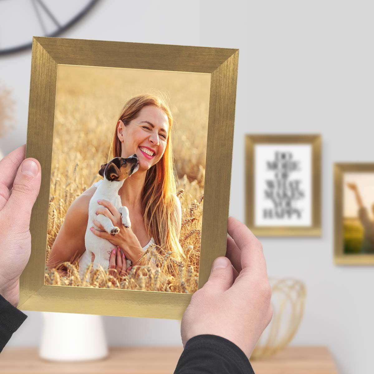 PHOTOLINI Bilderrahmen 10er Set, Big Pack, breite Rahmen, extra Zubehör, für 1 Bilder (10er Set), im modernen Stil für Ihre stilvolle Wanddekoration