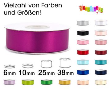 Creativery Satinband, Doppelseitiges Satinband 6mm x 10m Rolle Fuchsia Pink