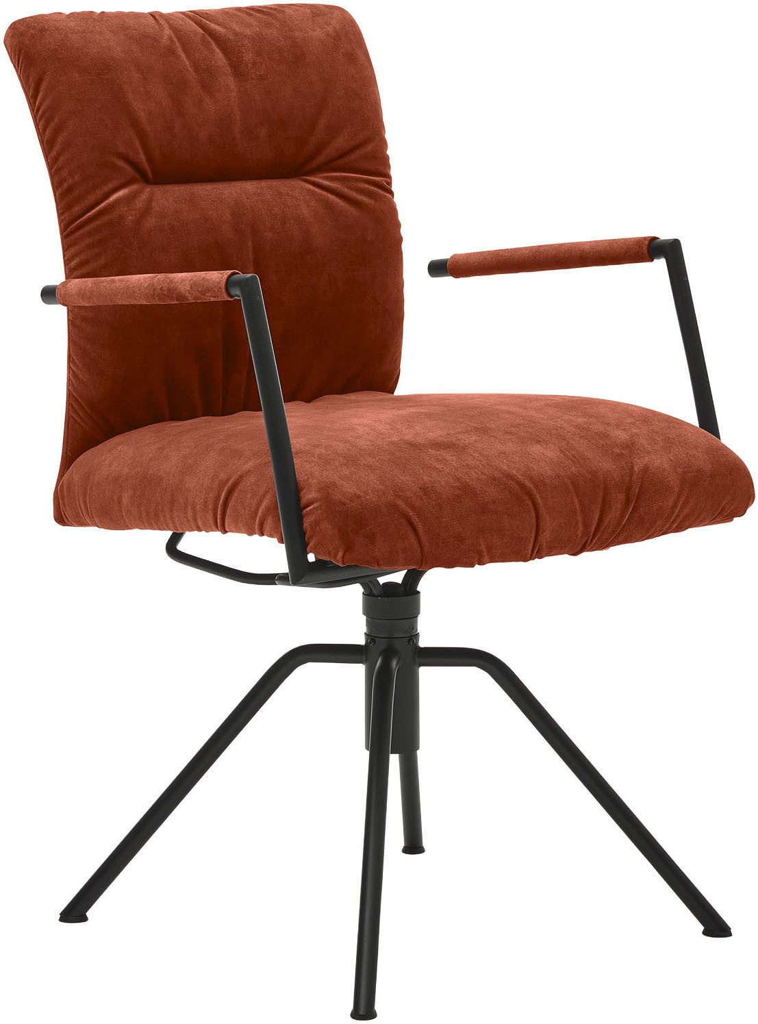 Musterring Armlehnstuhl Helmond 6620 (Packung, 1 St), Gestell schwarz, drehbar, besonders leger gepolster, offene Armlehne