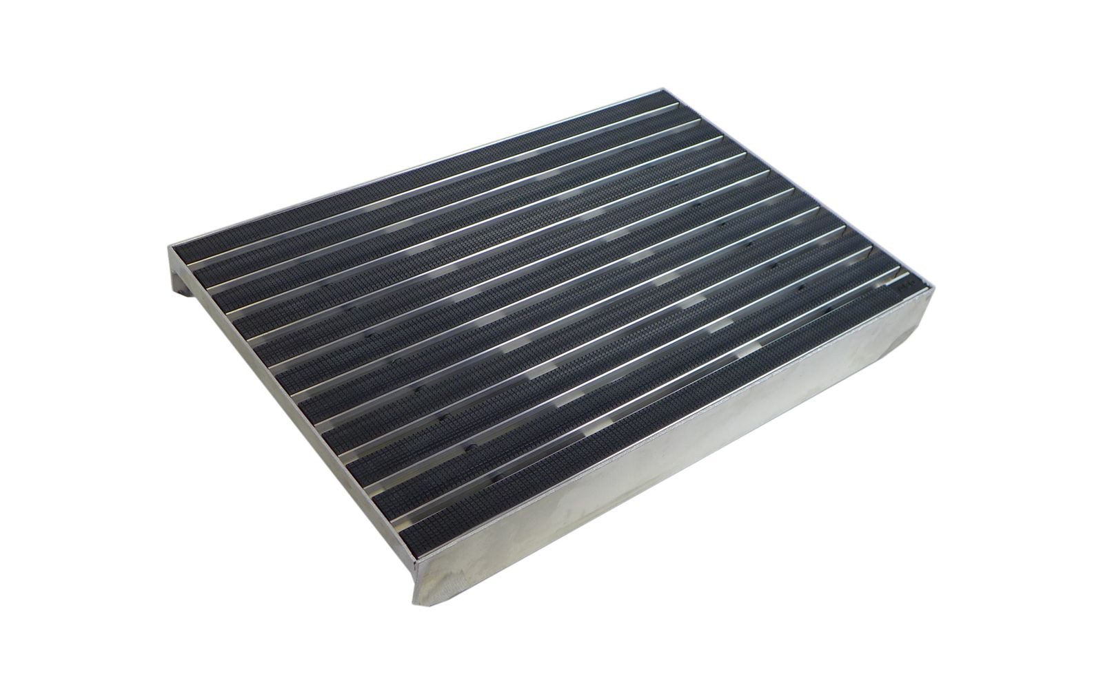 ACO Severin Ahlmann GmbH & Co. KG Fußmatte Eingangsmatte + Emco Bodenwanne Aluminium, Gummi Schwarz, rechteckig, Höhe: 75 mm, Größe: 600x400 mm, für Innen- und überdachten Außenbereich