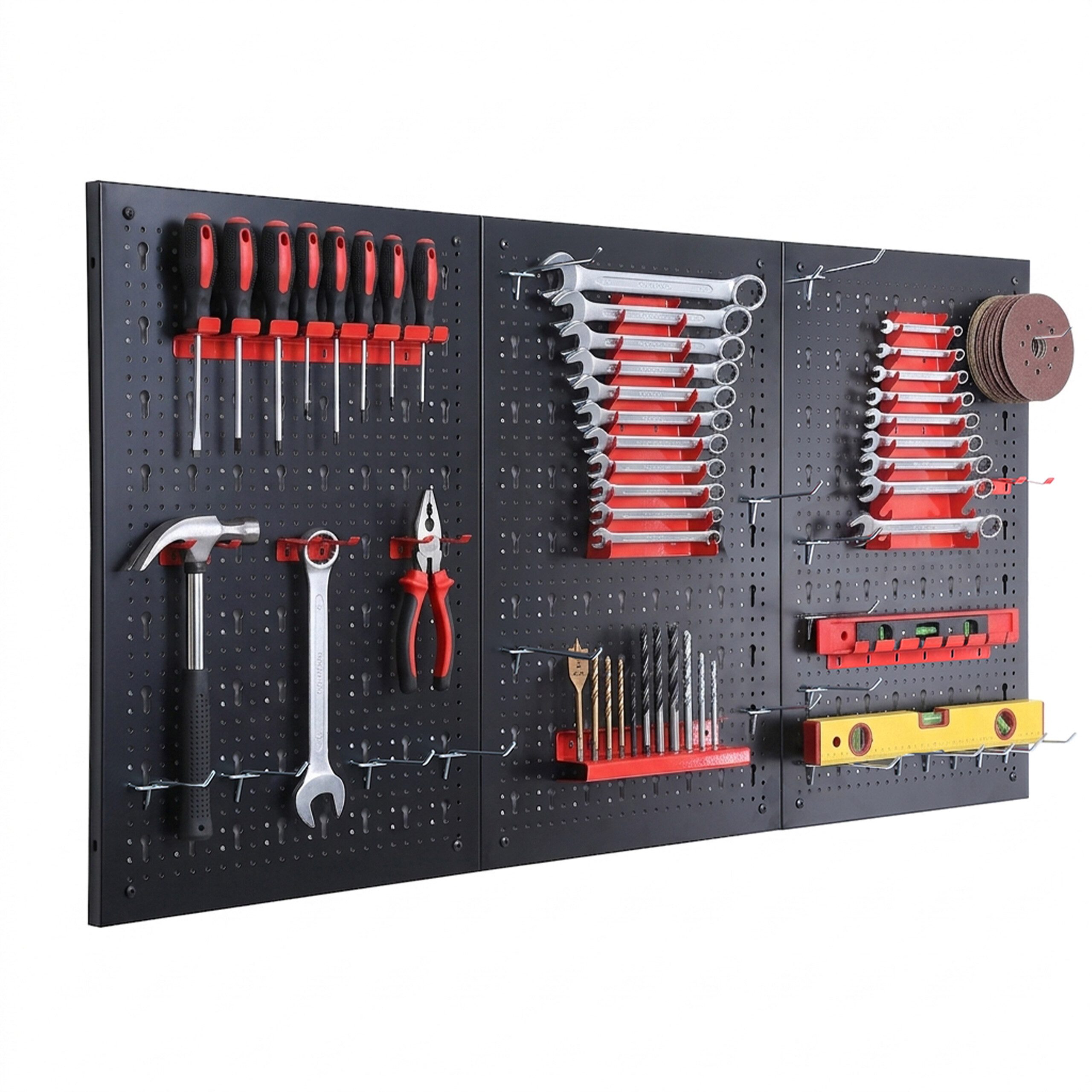 relaxdays Lochwand Werkzeugwand mit Zubehör Set, 33 Teile