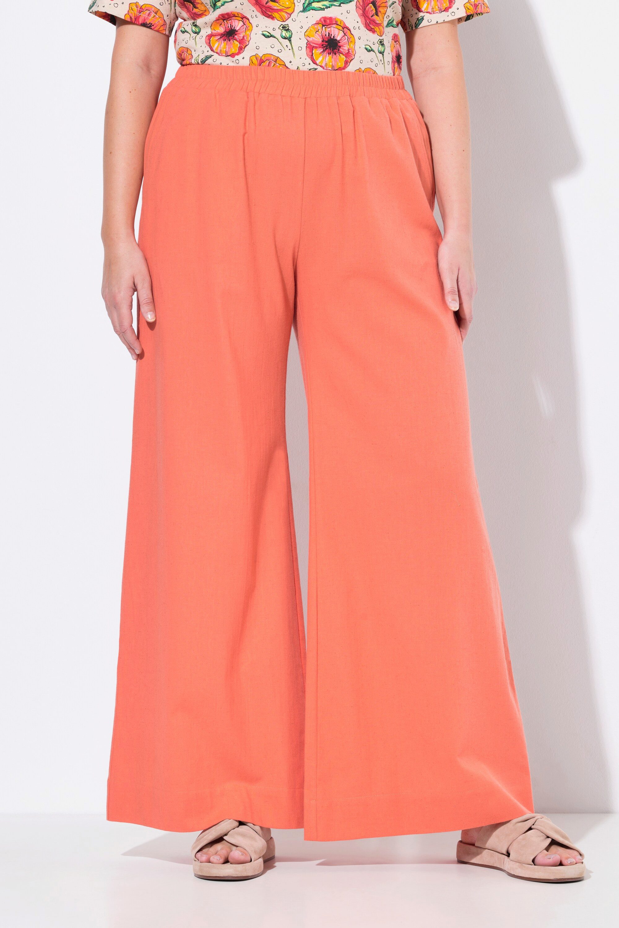 Ulla Popken Schlupfhose Palazzohose Leinenmix weites günstig online kaufen