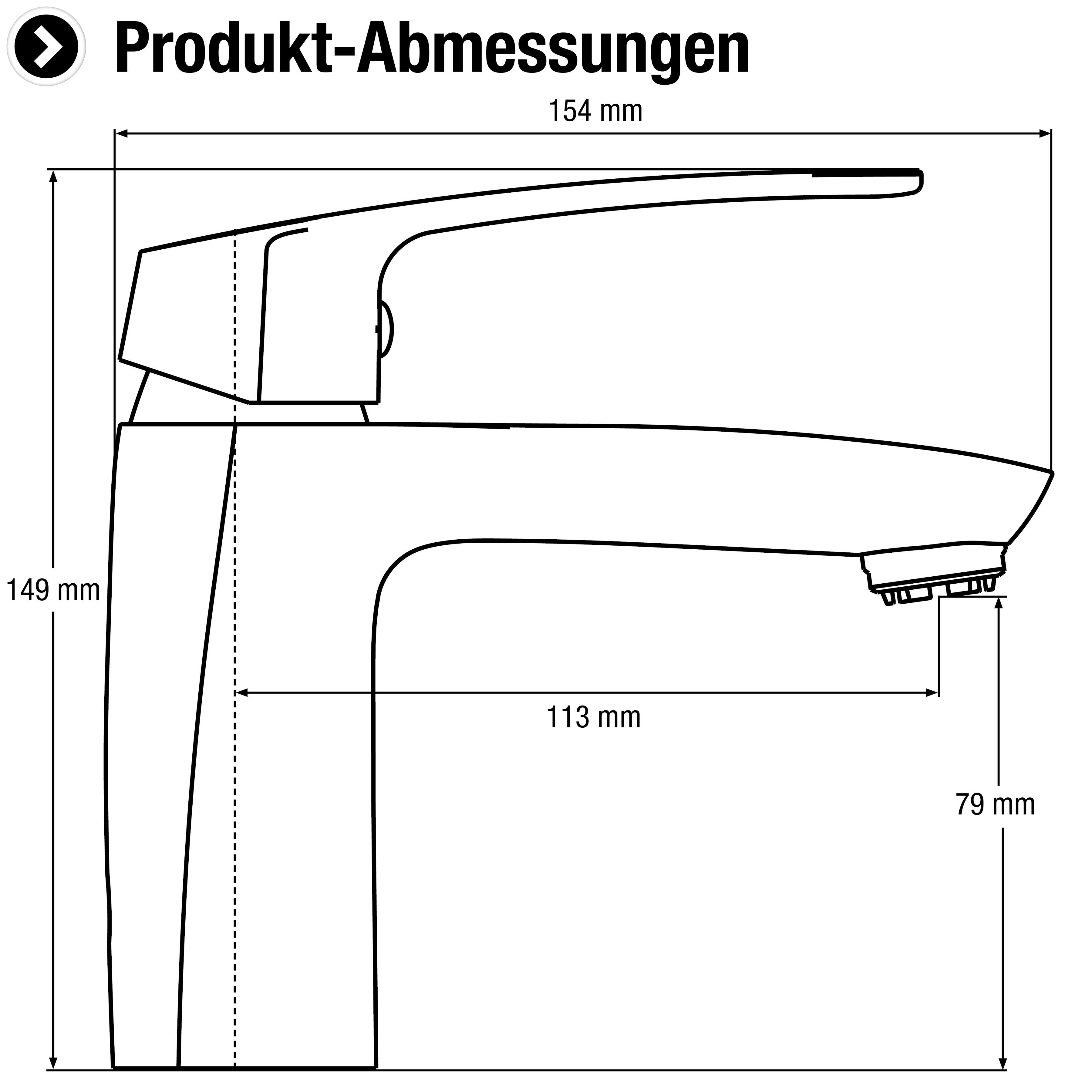 verchromt/weiß CORNAT Waschtischarmatur Messing, HD, Lucena