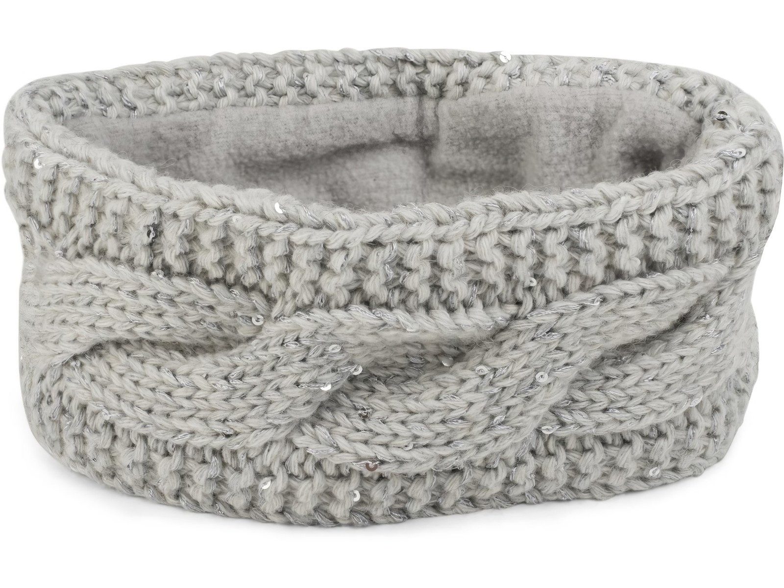 Stirnband Grobstrick Stirnband mit Pailletten